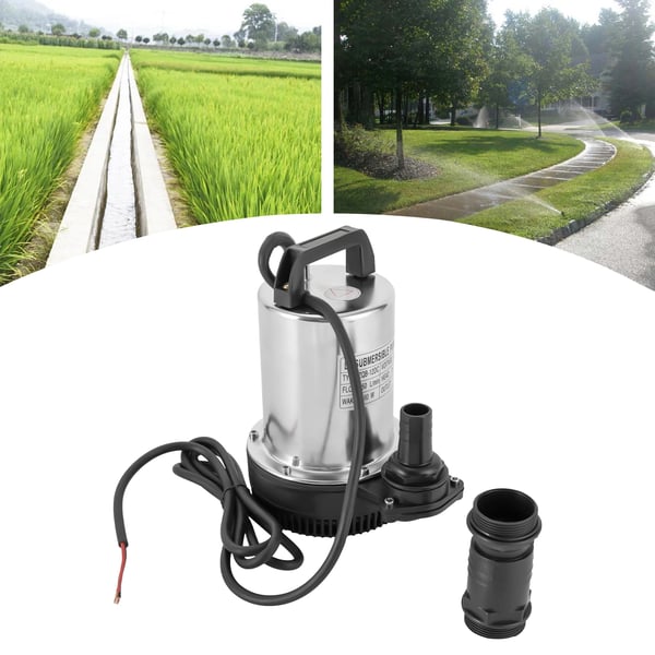 Djupbrunnspump - Nedsänkbar - DC 12V - 160 W - 50 L/min - 8 m Lyfthöjd - 2,54 cm Utlopp - EU-plugg