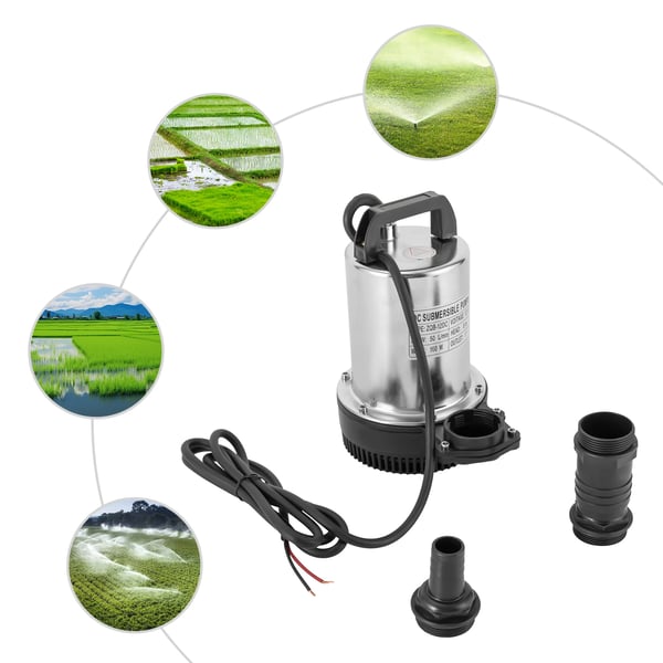 Djupbrunnspump - Nedsänkbar - DC 12V - 160 W - 50 L/min - 8 m Lyfthöjd - 2,54 cm Utlopp - EU-plugg