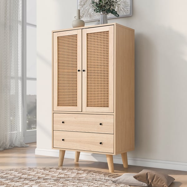 Senkki - Lipasto - Leveys 60 cm - Ovet ja laatikot - Suuri säilytystila - Vapaasti seisova - Olo- ja ruokailuhuoneeseen - Beige
