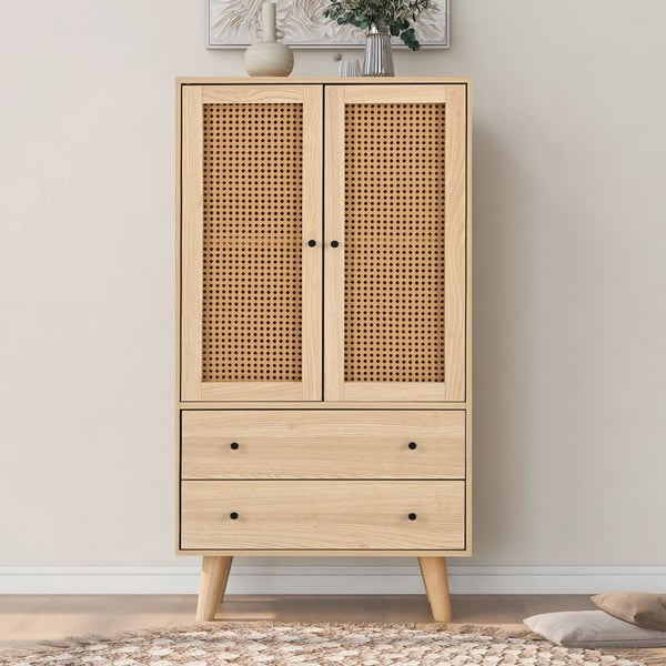 Senkki - Lipasto - Leveys 60 cm - Ovet ja laatikot - Suuri säilytystila - Vapaasti seisova - Olo- ja ruokailuhuoneeseen - Beige