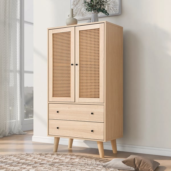 Senkki - Lipasto - Leveys 60 cm - Ovet ja laatikot - Suuri säilytystila - Vapaasti seisova - Olo- ja ruokailuhuoneeseen - Beige