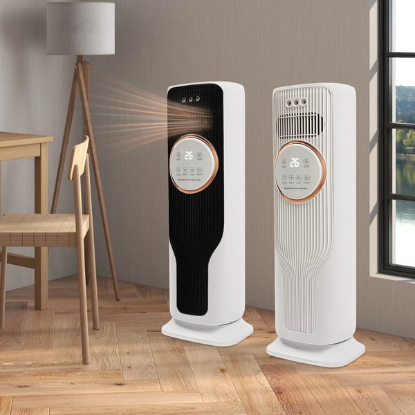 Varmeblæser & Luftkøler - Rumventilator - 2000 W - Opvarmning og Køling - Fjernbetjening - Luftfugtning - Sort