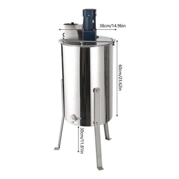 Elektrisk honningslynge - Centrifuge - Rustfrit stål - 140 W - 0–370 o/min - 38×60 cm - 3 rammer - EU-stik - Mørkeblå