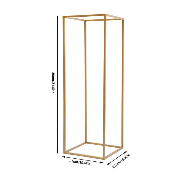 Blomsterstander - Geometrisk bryllupssøjle 10-pak - 80 cm Høj - 10 kg pr. stativ - 27×27 cm Base - Jern, ovnlakeret - Fritstående/bord - Guld