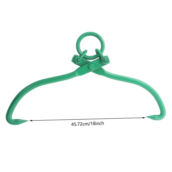 Tømmerklo - Løftetang - 45,72 cm kæbeåbning - 1500 kg bæreevne - Legeret stål - Rund ring til kran - 3,04 kg - Grøn