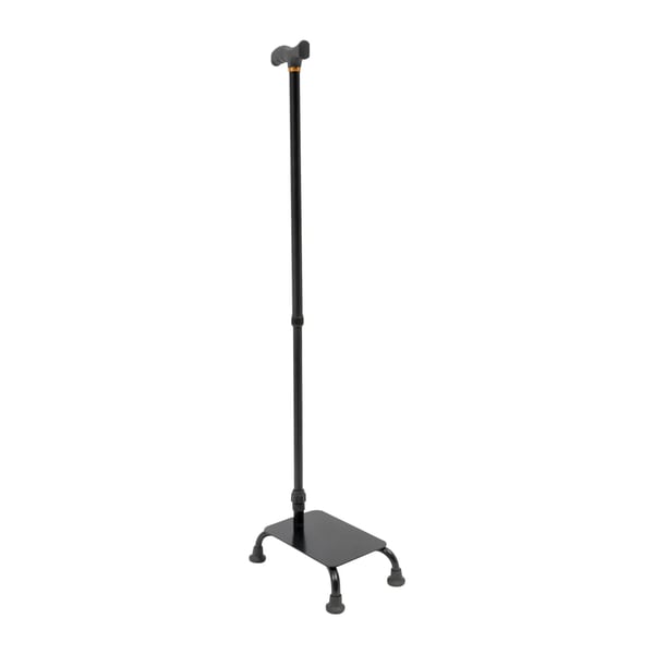 Gangstok til trapper - Gangstok - Justerbar Højde - Design 2‑i‑1 - Høj Stabilitet - Maks 150 kg - Aluminiumlegering & Jern - Sort