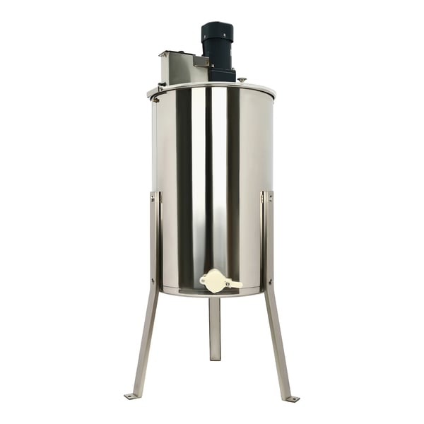 Honningslynge - Elektrisk honningcentrifuge - 201 Rustfrit Stål - 140W Lodret Motor - EU-stik - 38 x 60 cm - Med låg - 1,5 m Kabel - Sølv