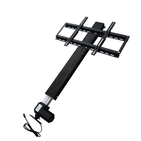 TV-stativ - Motoriseret højdejustering - Fjernbetjening - Til 66–145 cm TV - Maks. 80 kg - 20 mm/s - Aluminium - Sort