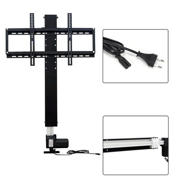 TV-stativ - Motoriseret højdejustering - Fjernbetjening - Til 66–145 cm TV - Maks. 80 kg - 20 mm/s - Aluminium - Sort