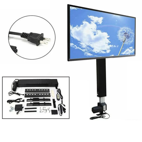TV-stativ - Motoriseret højdejustering - Fjernbetjening - Til 66–145 cm TV - Maks. 80 kg - 20 mm/s - Aluminium - Sort