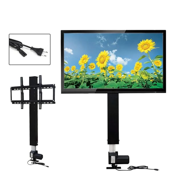 TV-stativ - Motoriseret højdejustering - Fjernbetjening - Til 66–145 cm TV - Maks. 80 kg - 20 mm/s - Aluminium - Sort