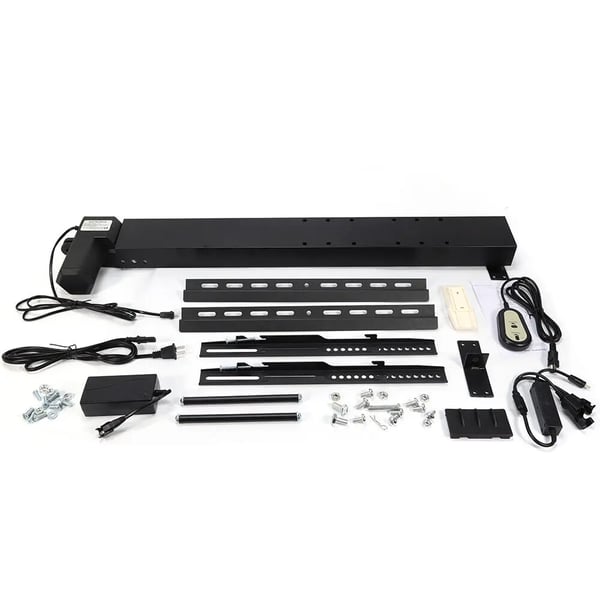 TV-stativ - Motoriseret højdejustering - Fjernbetjening - Til 66–145 cm TV - Maks. 80 kg - 20 mm/s - Aluminium - Sort
