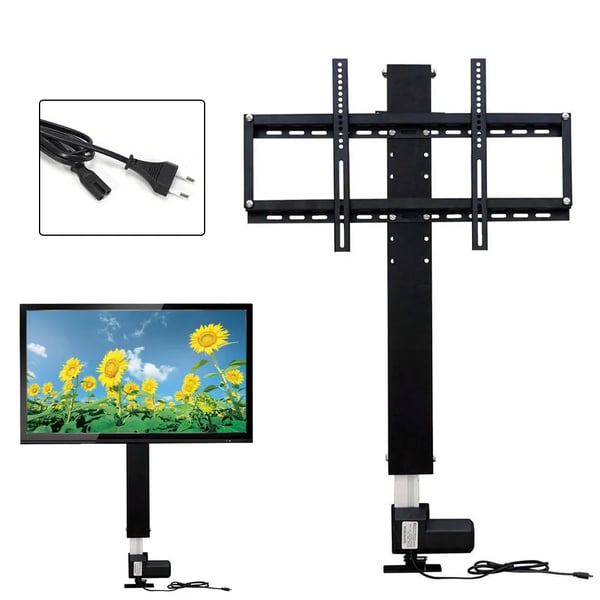 TV-stativ - Motoriseret højdejustering - Fjernbetjening - Til 66–145 cm TV - Maks. 80 kg - 20 mm/s - Aluminium - Sort