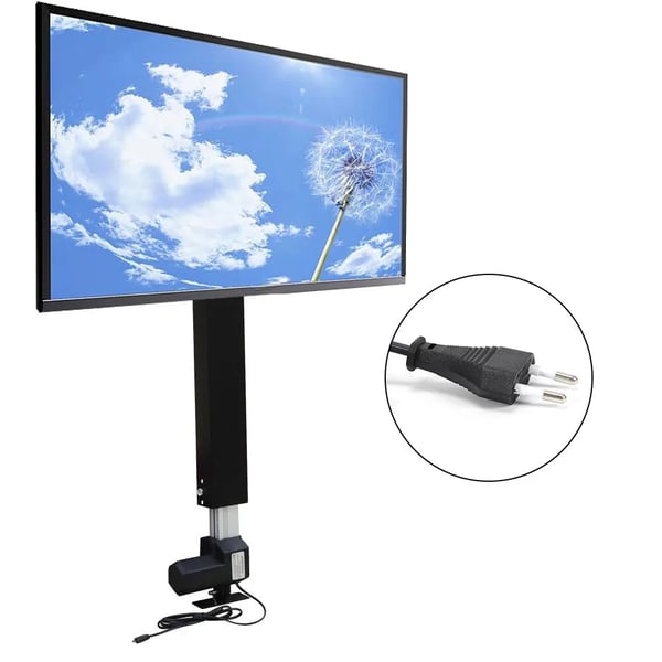 TV-stativ - Motoriseret højdejustering - Fjernbetjening - Til 66–145 cm TV - Maks. 80 kg - 20 mm/s - Aluminium - Sort