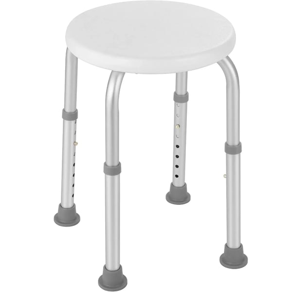 Brusestol / Bruseskammel - Aluminium - Højdejusterbar i 8 trin - 32x32x36–54 cm - Skridsikre fødder - Stabil konstruktion - Nem montering