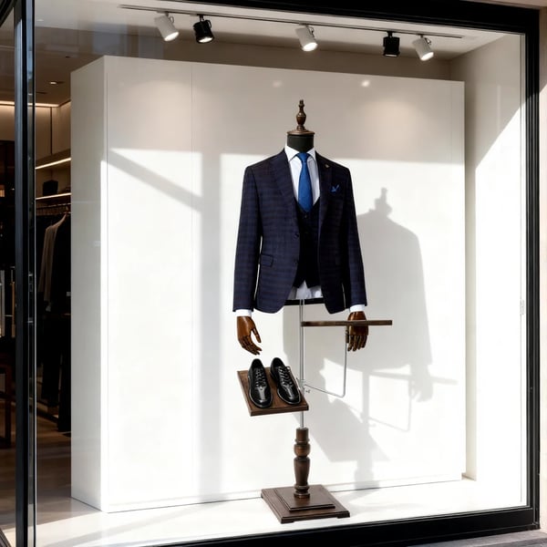 Herre Mannequin/Skiltedukke - Torso/Overkrop - Træ, Til jakkesæt og skjorte, Butiksdisplay - Brun