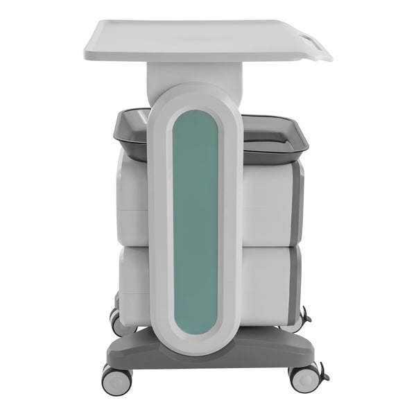 Salon- og klinikvogn med hjul - 2 skuffer - 60 kg bæreevne - 44×44×73,5 cm - ABS/PC/metal - Hvid