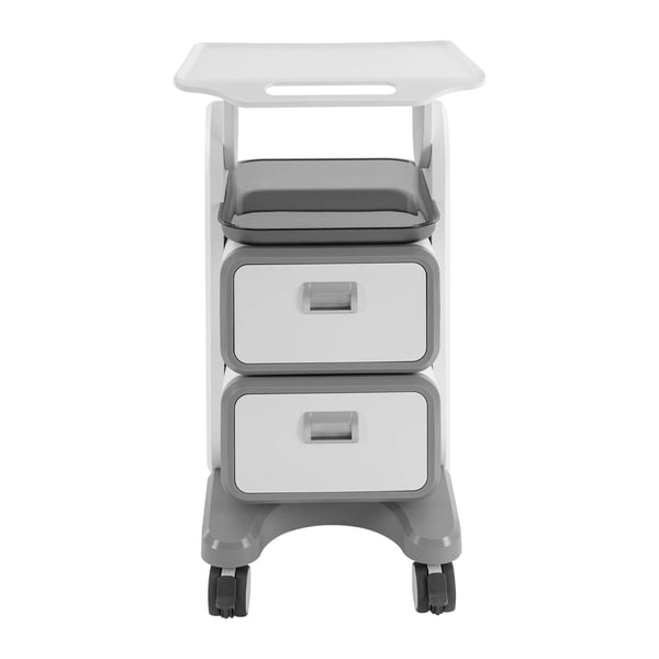 Salon- og klinikvogn med hjul - 2 skuffer - 60 kg bæreevne - 44×44×73,5 cm - ABS/PC/metal - Hvid