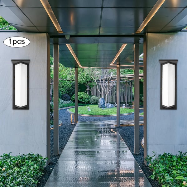 LED ulkoseinävalaisin - Seinävalaisin - IP55 Vedenpitävä - Pitkä Lineaarinen Alumiinirunko - 24V–220V Laaja Jännite - Varjostimella - Musta