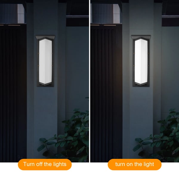 LED ulkoseinävalaisin - Seinävalaisin - IP55 Vedenpitävä - Pitkä Lineaarinen Alumiinirunko - 24V–220V Laaja Jännite - Varjostimella - Musta