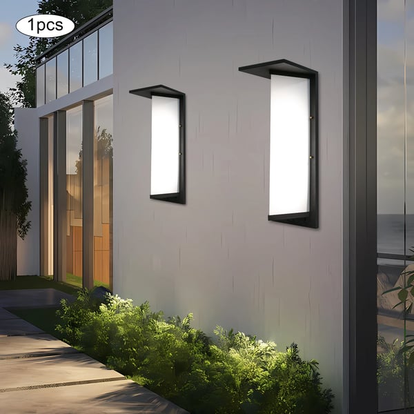 LED ulkoseinävalaisin - Seinävalaisin - IP55 Vedenpitävä - Pitkä Lineaarinen Alumiinirunko - 24V–220V Laaja Jännite - Varjostimella - Musta