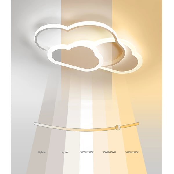 Skyformet LED loftlampe - 56 cm - 3 farver - Dæmpbar - Akryl og jern - 220 V AC - LED inkluderet - Hvid