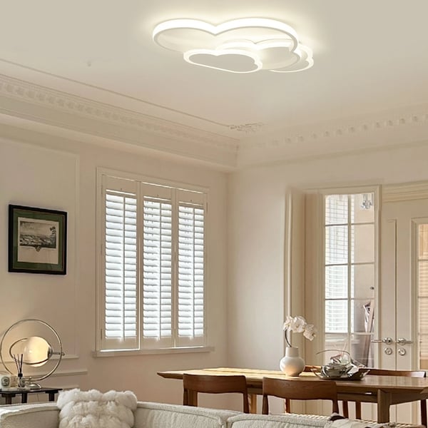 Skyformet LED loftlampe - 56 cm - 3 farver - Dæmpbar - Akryl og jern - 220 V AC - LED inkluderet - Hvid