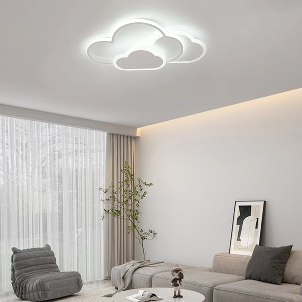 Skyformet LED loftlampe - 56 cm - 3 farver - Dæmpbar - Akryl og jern - 220 V AC - LED inkluderet - Hvid