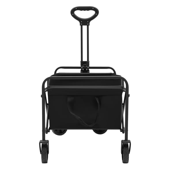 Kokoontaitettava kärry - Puutarha- ja rantakärry - Koko L - Säädettävä aisa 68–92 cm - Kumipyörät 12,7 cm - 2 mukitelinettä - Taittokoko 51×13×68 cm