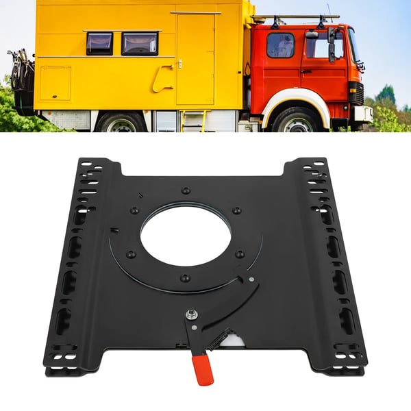 T5/T6 Autocamper/Van - Sæde-drejekonsol - Førerside - 360° Drejbar - Uden Boring - Kraftigt Stål - Sort