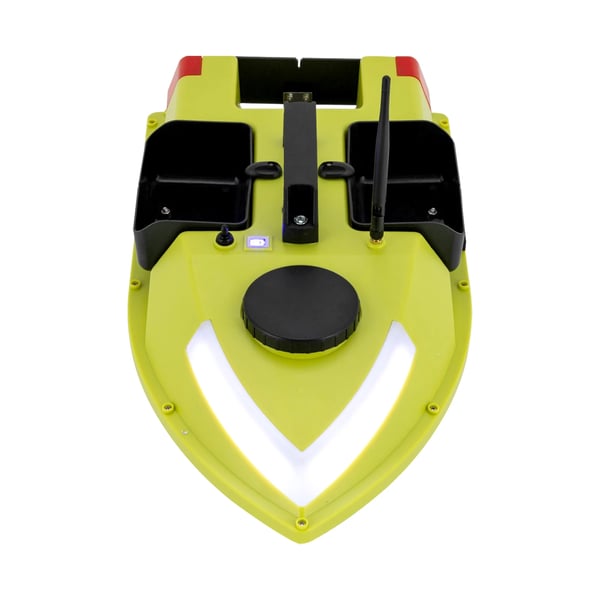 Agnbåd til fiskeri - RC GPS - 600 m rækkevidde - 10.000 rpm motor - LED natnavigationslys - 2×5200 mAh Li-ion - Gul