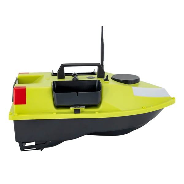 Agnbåd til fiskeri - RC GPS - 600 m rækkevidde - 10.000 rpm motor - LED natnavigationslys - 2×5200 mAh Li-ion - Gul