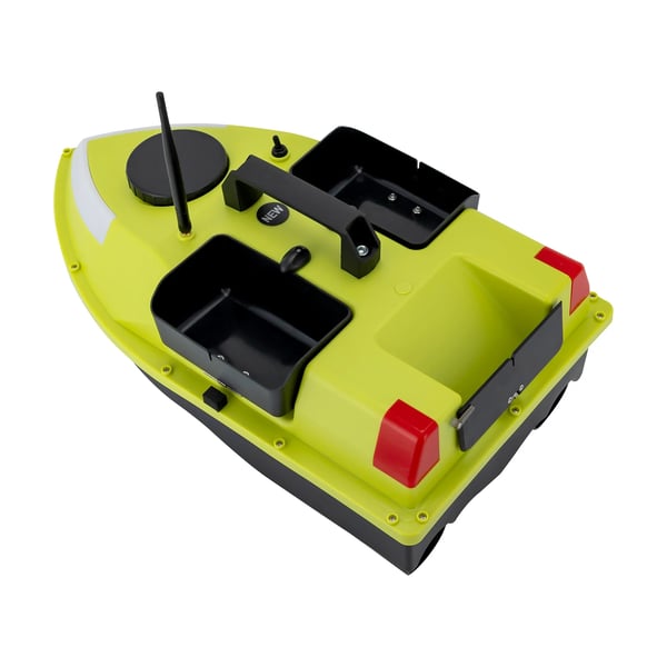 Agnbåd til fiskeri - RC GPS - 600 m rækkevidde - 10.000 rpm motor - LED natnavigationslys - 2×5200 mAh Li-ion - Gul