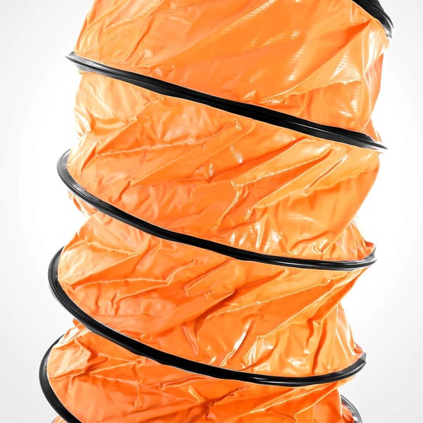 Bærbar udsugningsventilator - Kanalblæser med 10 m slange - 220 V - 320 W - IP44 - Kobbermotor - Til værksted & byggeplads - Orange