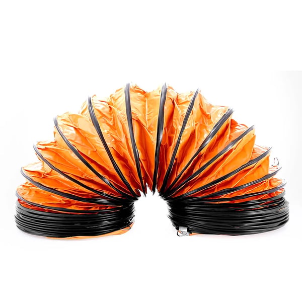 Bærbar udsugningsventilator - Kanalblæser med 10 m slange - 220 V - 320 W - IP44 - Kobbermotor - Til værksted & byggeplads - Orange