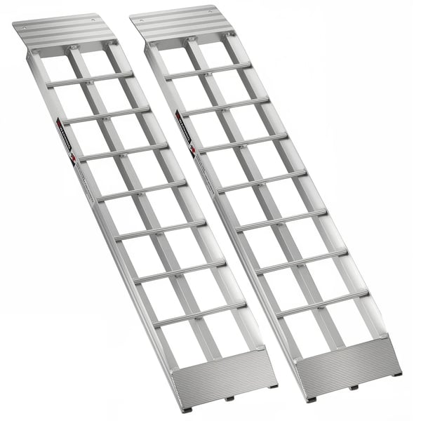 Aluminiumsramper 2 stk. - Læsseramper - Kapacitet 680 kg - Til motorcykel, cross, ATV/UTV, havetraktor, plæneklipper, trailer Aluminiumsramper 2 stk. - Læsseramper - Kapacitet 680 kg - Til motorcykel, cross, ATV/UTV, havetraktor, plæneklipper, trailer