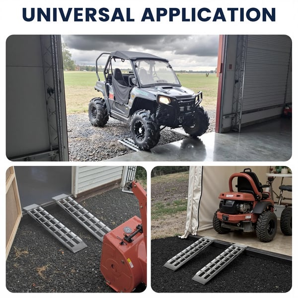 Aluminiumsramper 2 stk. - Læsseramper - Kapacitet 680 kg - Til motorcykel, cross, ATV/UTV, havetraktor, plæneklipper, trailer