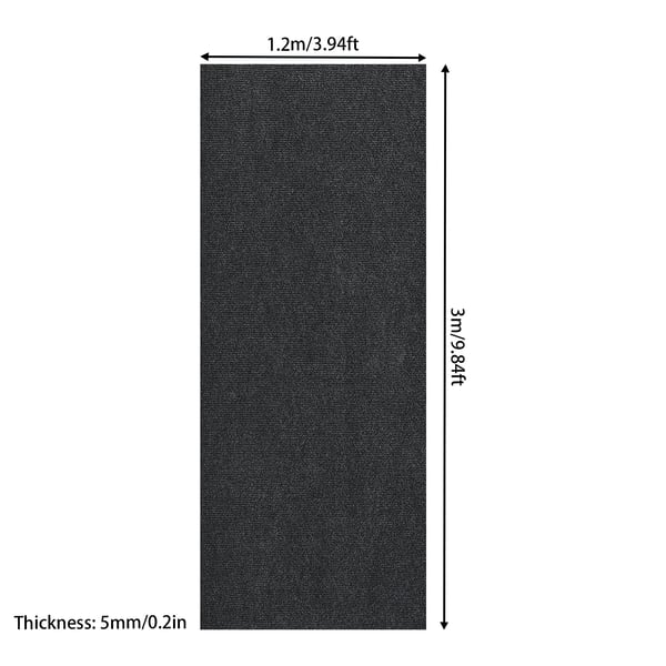 Dørmåtte/Entrémåtte - Indendørs/udendørs - Skridsikker PU - Nonwoven - Rektangulær 300×120 cm - Mørkegrå