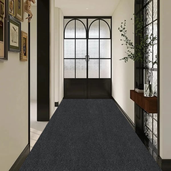 Dørmåtte/Entrémåtte - Indendørs/udendørs - Skridsikker PU - Nonwoven - Rektangulær 300×120 cm - Mørkegrå
