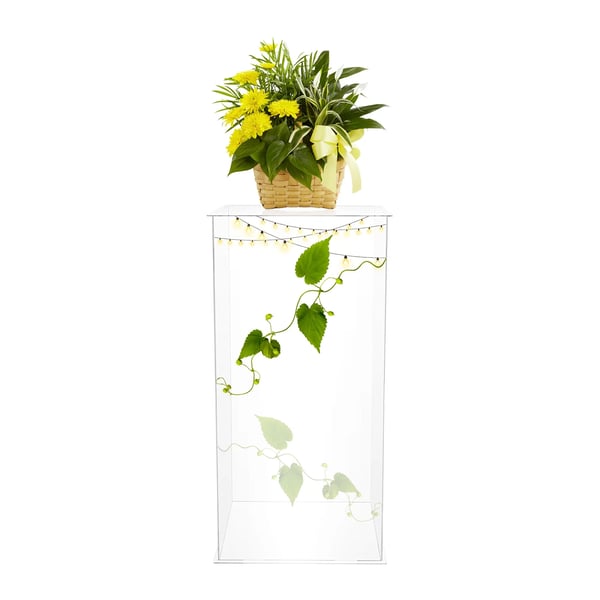 Akryylinen kukkajalusta - koroke - 30×30×60 cm - 3 mm paneelit - Kantavuus 3 kg - Vapaasti seisova - Läpinäkyvä