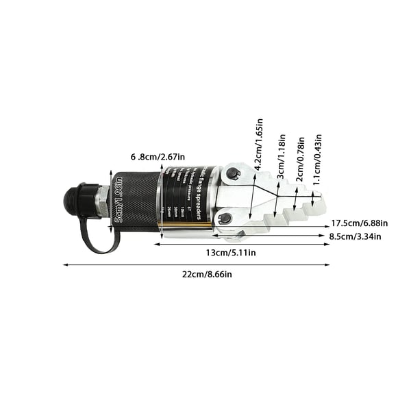 Hydraulisk flangespreder - Værktøjssæt, manuel delt model med håndpumpe - 8 ton - 30 mm åbning - 1 m slange ZG3/8 - Gul
