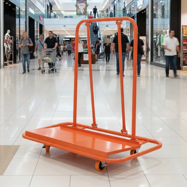 Pladevogn - Gipspladetransportvogn - Bæreevne 1000 kg - Med Hjul - Robust Konstruktion - Størrelse L - Rød