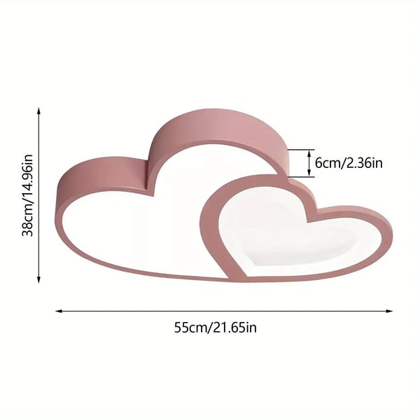 LED loftlampe - Hjerteformet plafond til børneværelse - Dæmpbar med fjernbetjening - Overflademonteret - Inkl. LED - Plast - 220 V - Pink