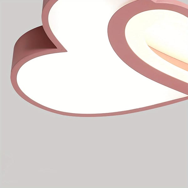 LED loftlampe - Hjerteformet plafond til børneværelse - Dæmpbar med fjernbetjening - Overflademonteret - Inkl. LED - Plast - 220 V - Pink