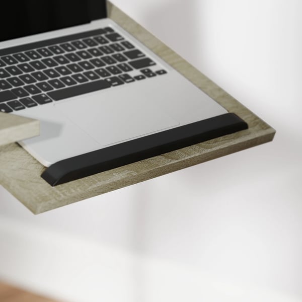 Rullbart sidobord - Laptopbord/Datorbord - Höjdjusterbart - Rektangulär - Trä - 100 cm - Vit