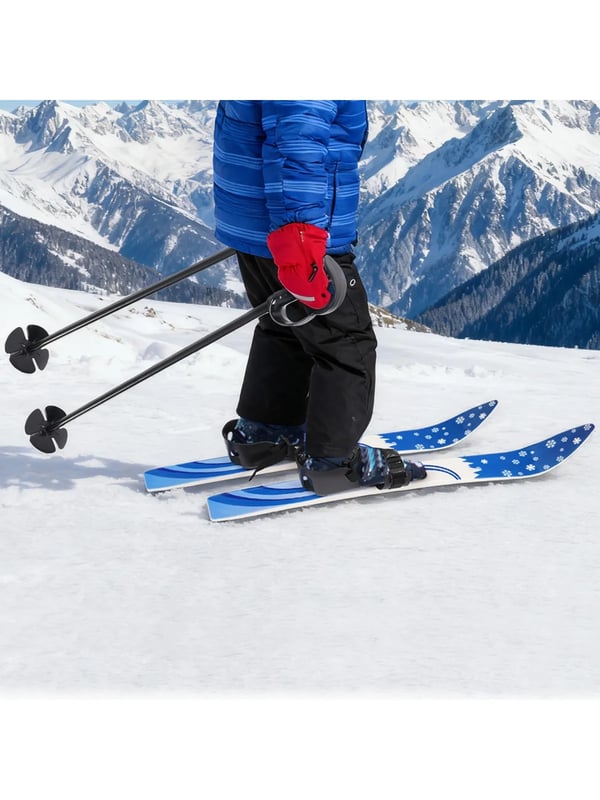 Skisæt til Børn - Ski med 2 Skistave - Til Børn 2–8 År - Maks Belastning 50 kg - Til Udendørsaktiviteter - Blå
