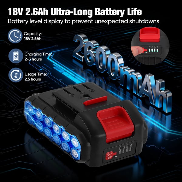 Sæksymaskine - Håndholdt industriel - 2600 mAh batteri - Trådløs - Kædesting - 260 W - 220V EU - Til jute/kanvasposer - Blå