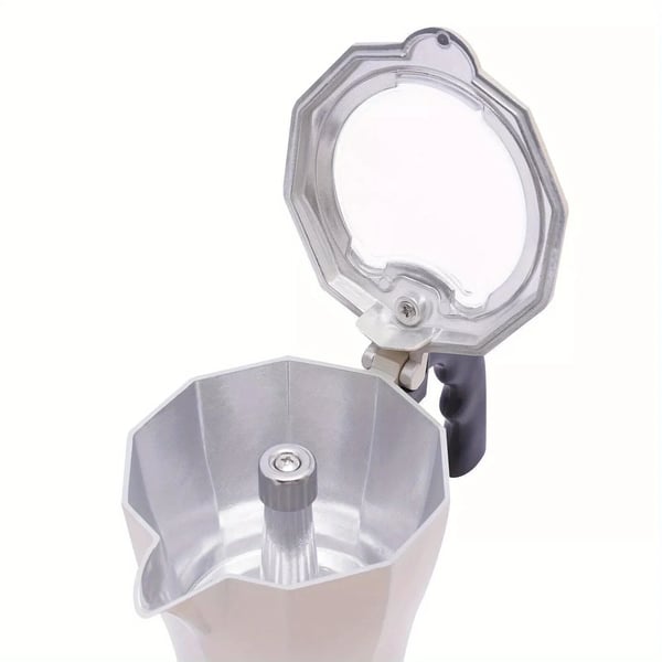 Espressokande - Elektrisk Mokkakande - 6 Kopper - Kapacitet 300 ml - Med Base - Cremehvid