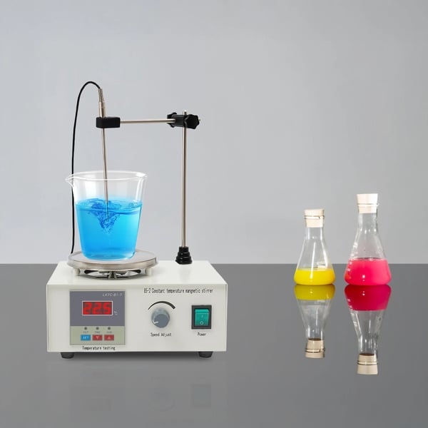 Magnetomrører - Varmeplade til laboratorium - 250 W - 2000 ml - EU-standard 250 V 16 A - Jern - Justerbar - Grå