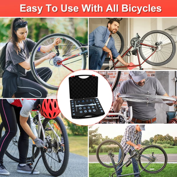 Cykel leje-presse værktøj - Sæt 36-dele - Aluminiumlegering - Montering & afmontering - Krankboks, headset, nav - Sort